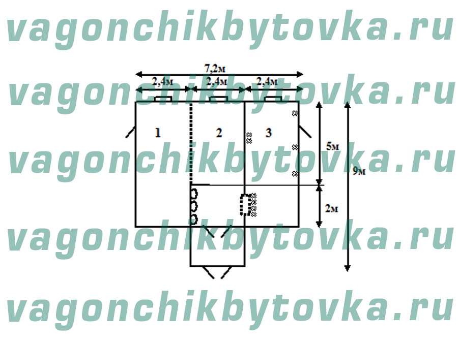 Столовая модульная из БК 5м, 9м